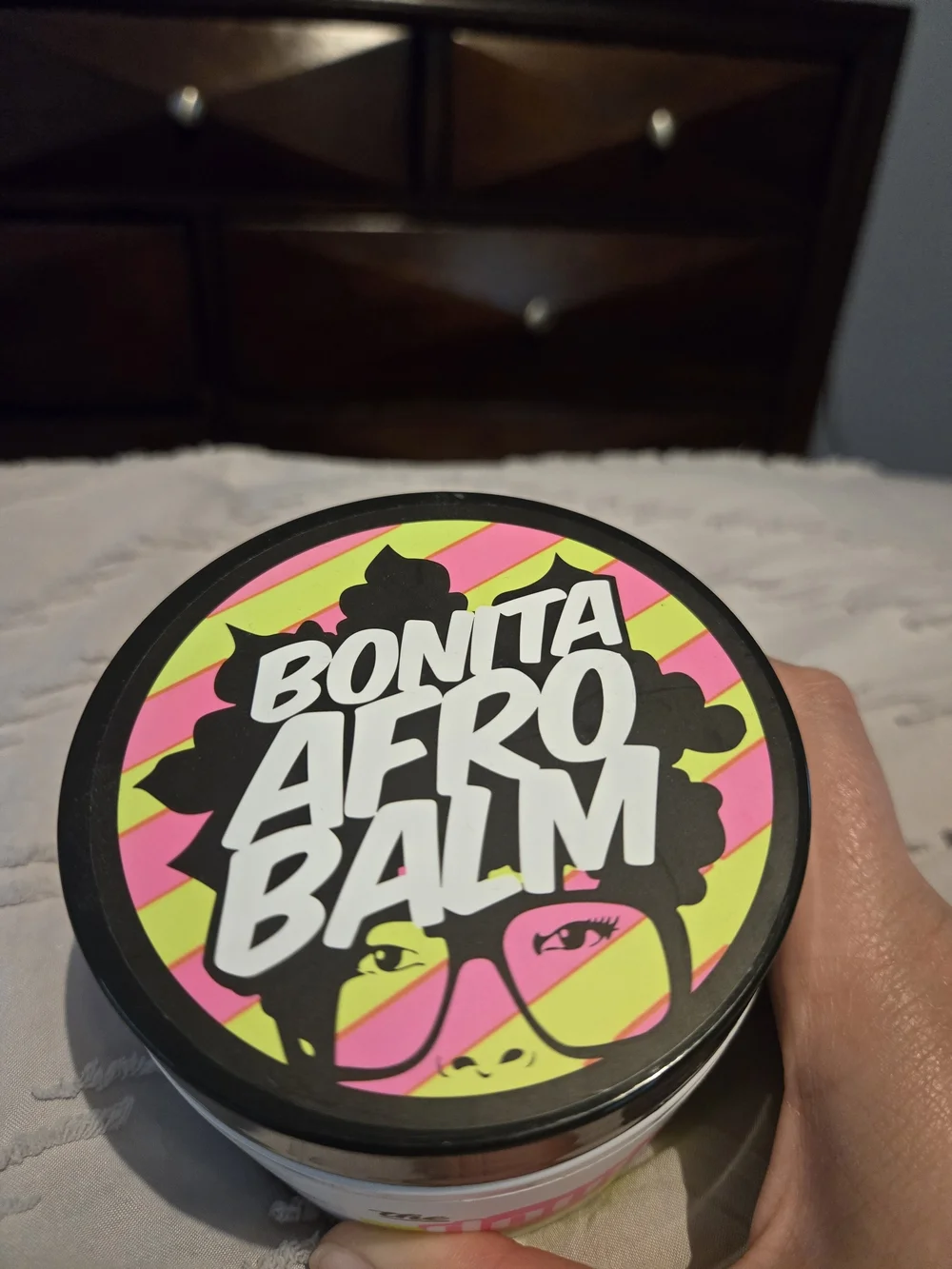 Bonita Afro Balm Texturizer Cream - White & Black with Lime Accents